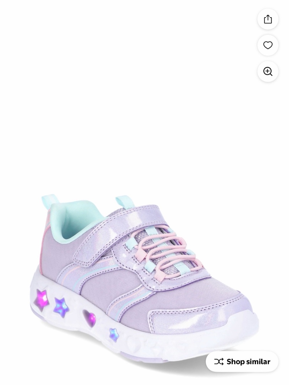 Kids' Light-Up Lavender Star Sneakers